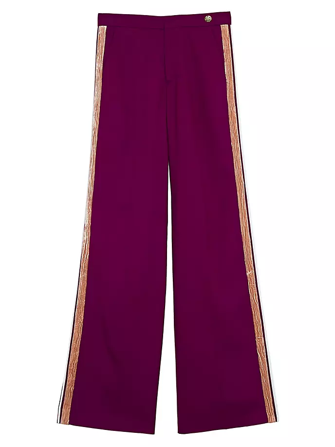 Широкие брюки Viva с полосками под смокинг Callas Milano, пурпурный
