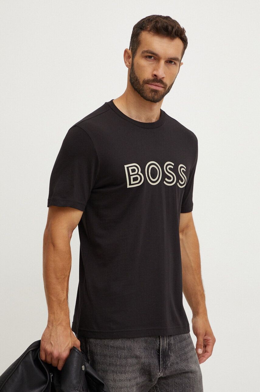 

Хлопковая футболка Boss Green, черный