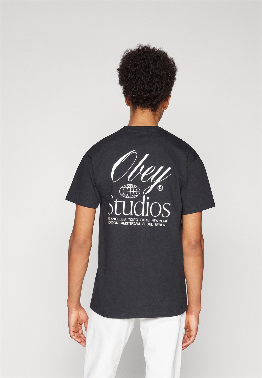 Футболка с принтом Studios Worldwide Unisex Obey Clothing, черный