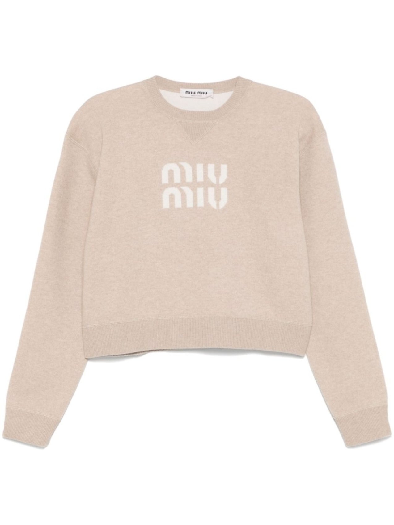 

Свитер с логотипом Miu Miu, нейтральный цвет