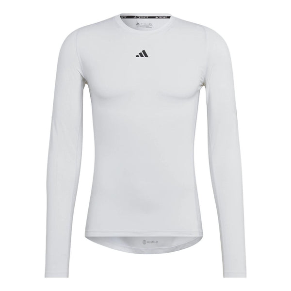 Футболка Men's adidas Training Techfit Solid Color Training Long Sleeves White T-Shirt, белый