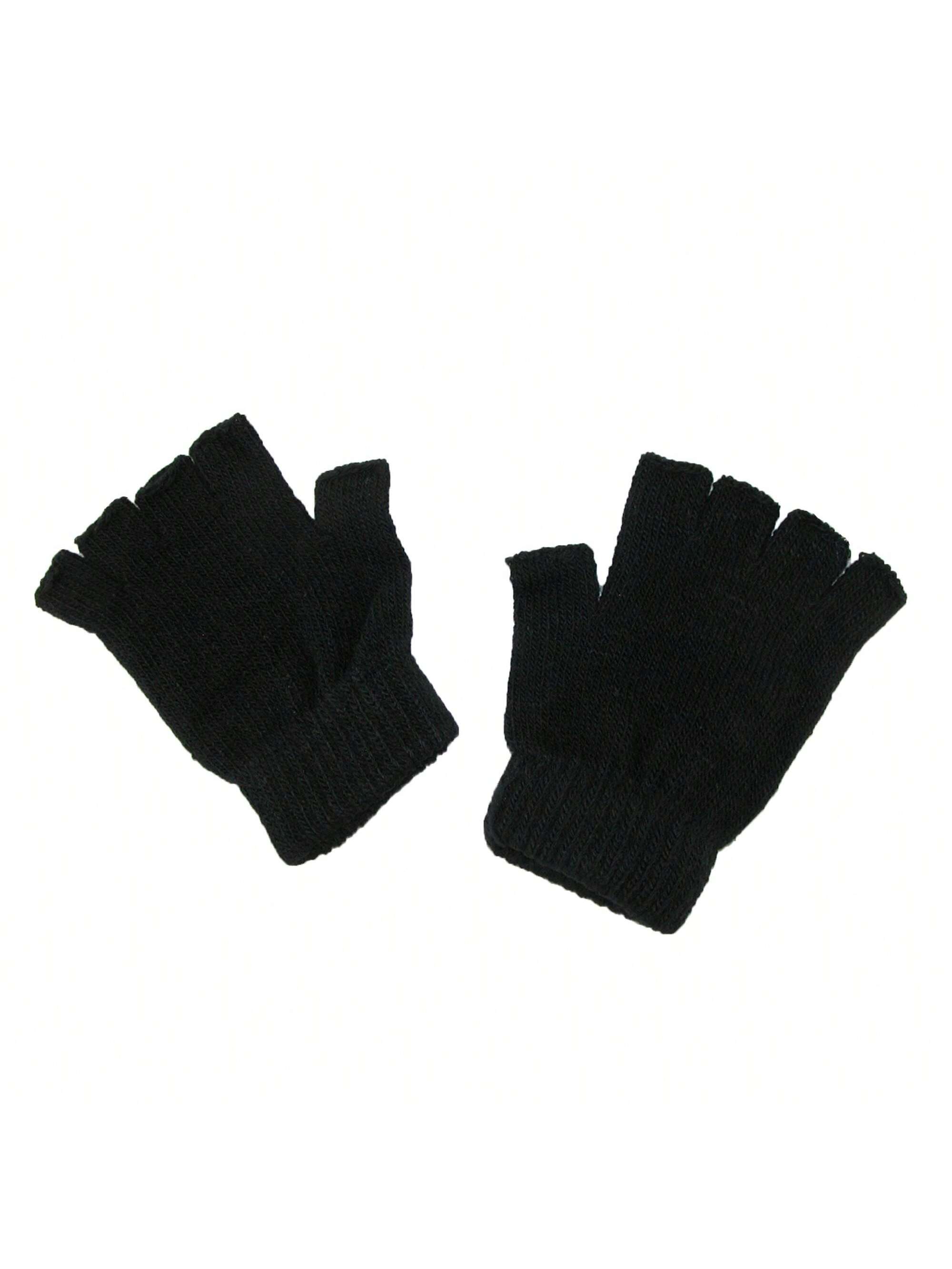 CTM Magic Эластичные зимние перчатки без пальцев, черный фото