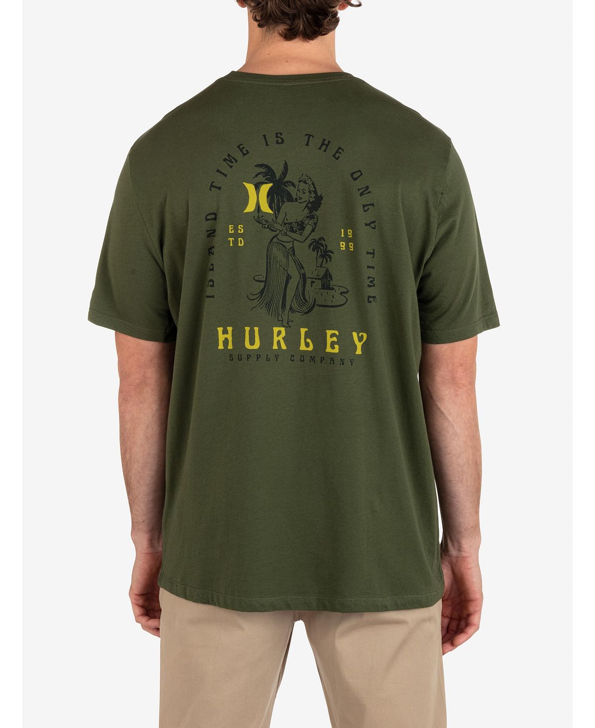 Мужская футболка Island Time с коротким рукавом на каждый день Hurley мужская повседневная футболка с коротким рукавом для укулеле hurley тан бежевый