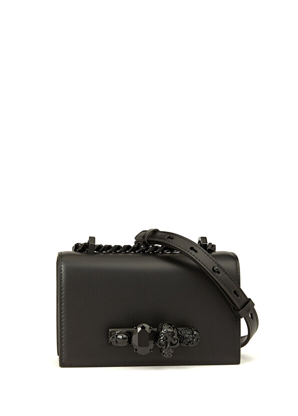 

Черная женская кожаная сумка mini jeweled satchel Alexander McQueen