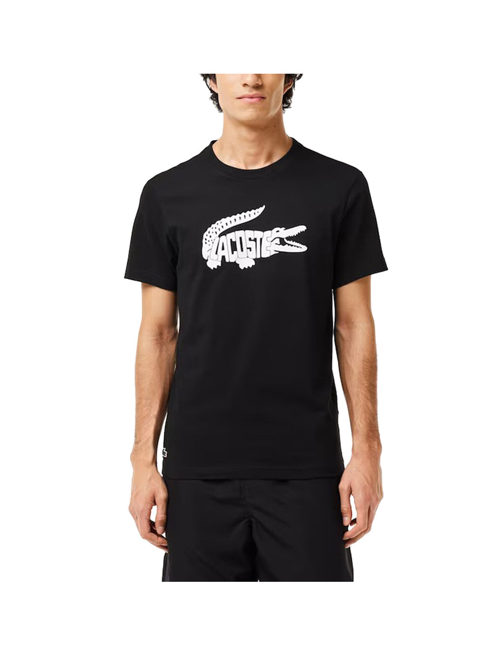 

Черная мужская футболка Lacoste