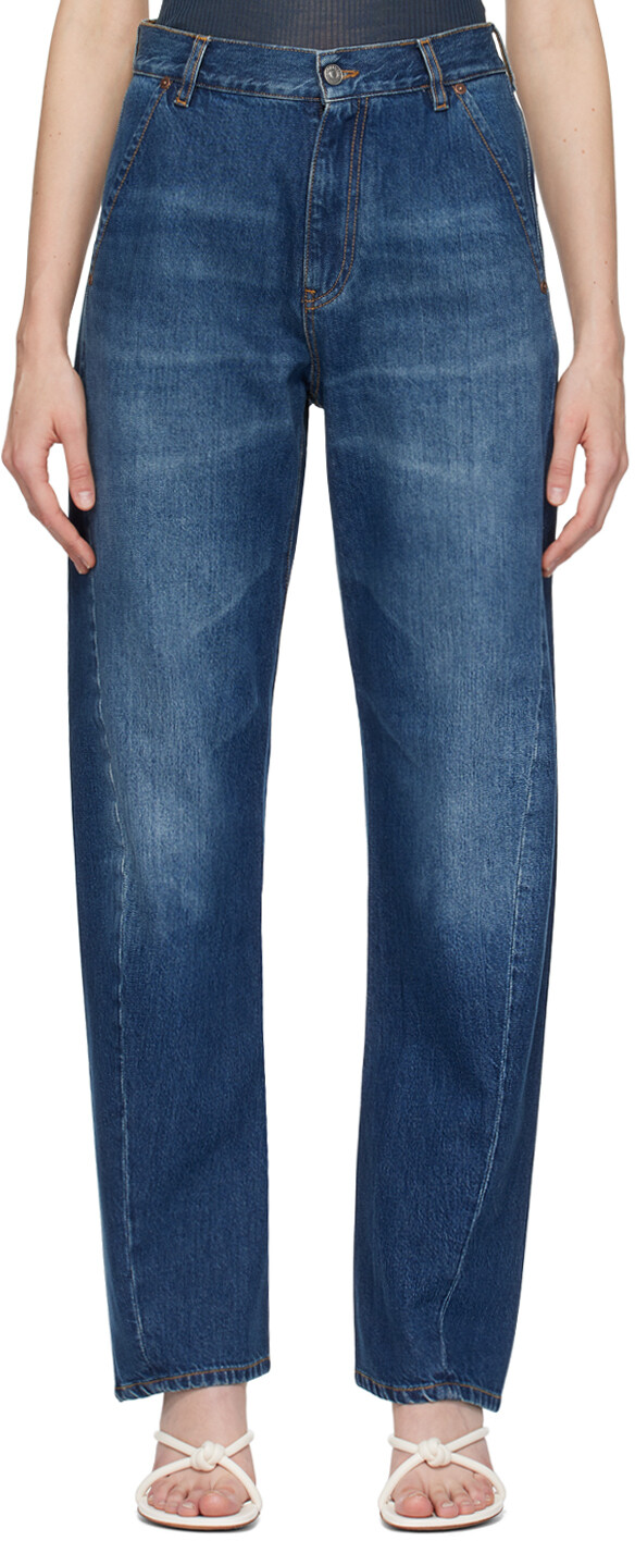 

Джинсы цвета индиго с потертостями Victoria Beckham, цвет Dark vintage wash