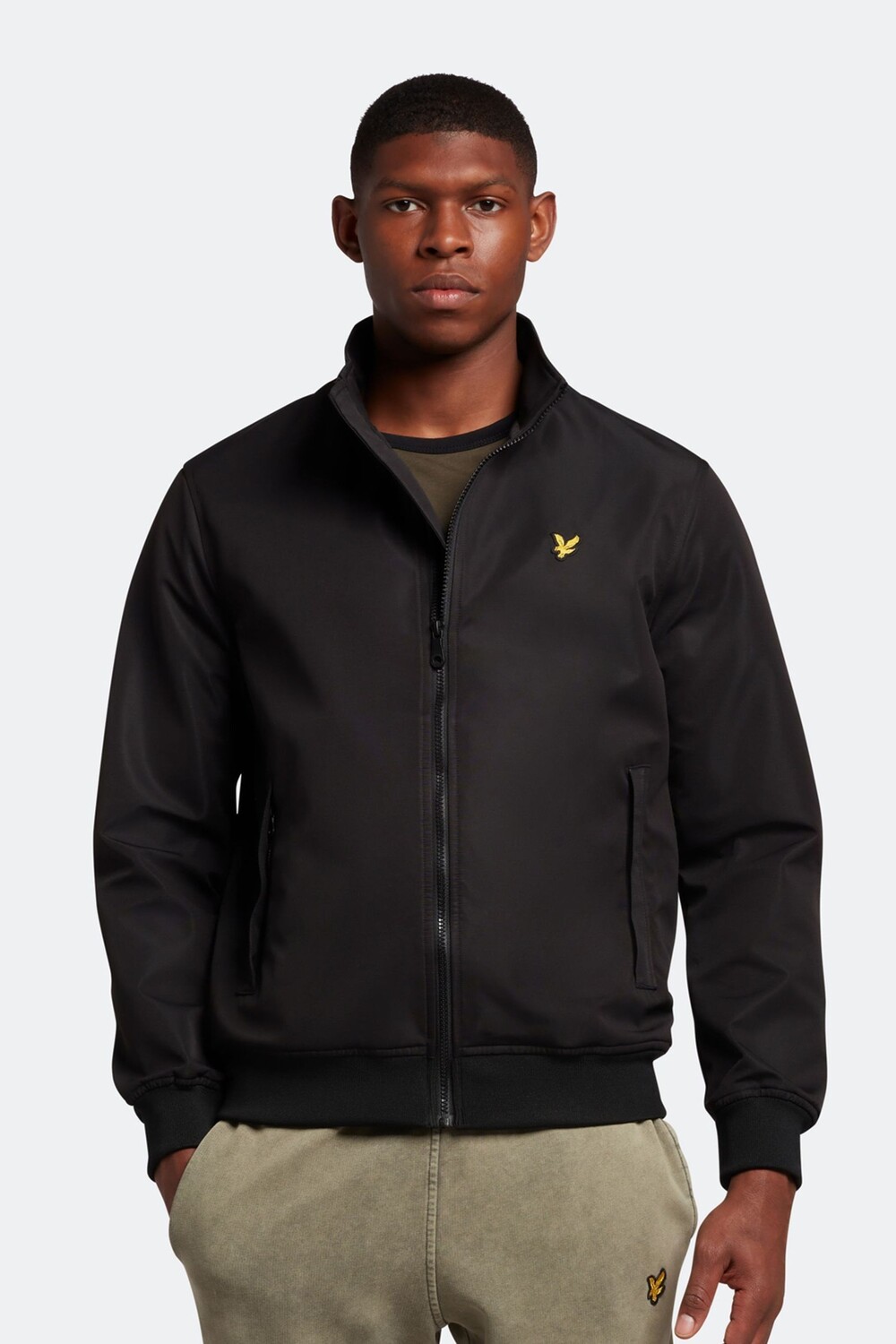

Черная куртка с широким воротником и флисовой подкладкой Lyle & Scott, черный