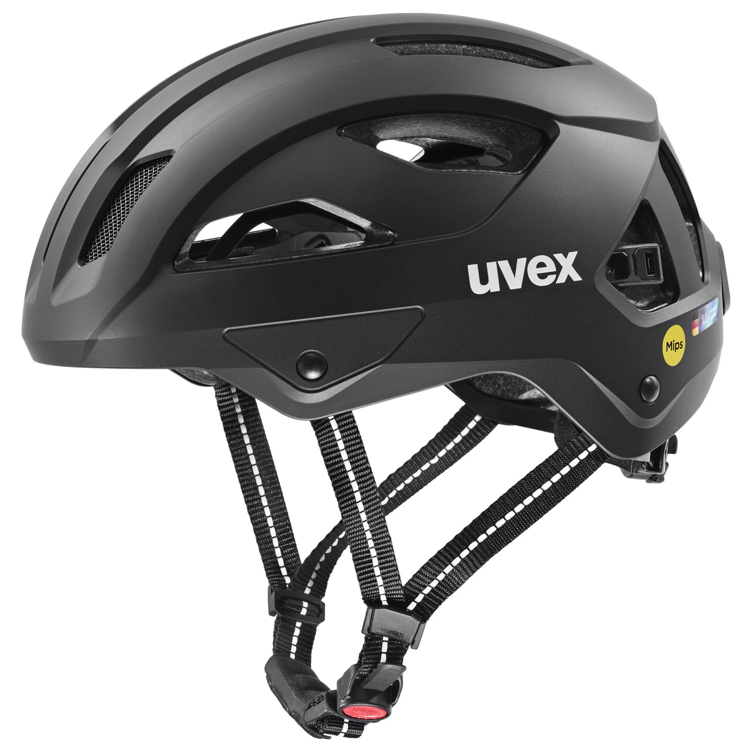 Велосипедный шлем Uvex City Stride MIPS Hiplok, цвет Black Matt
