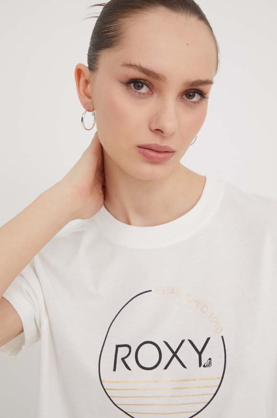 Хлопковая футболка Roxy, белый цена и фото