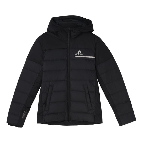 Пуховик adidas Outdoor Sports Slim Fit hooded down Jacket Black, черный цена и фото