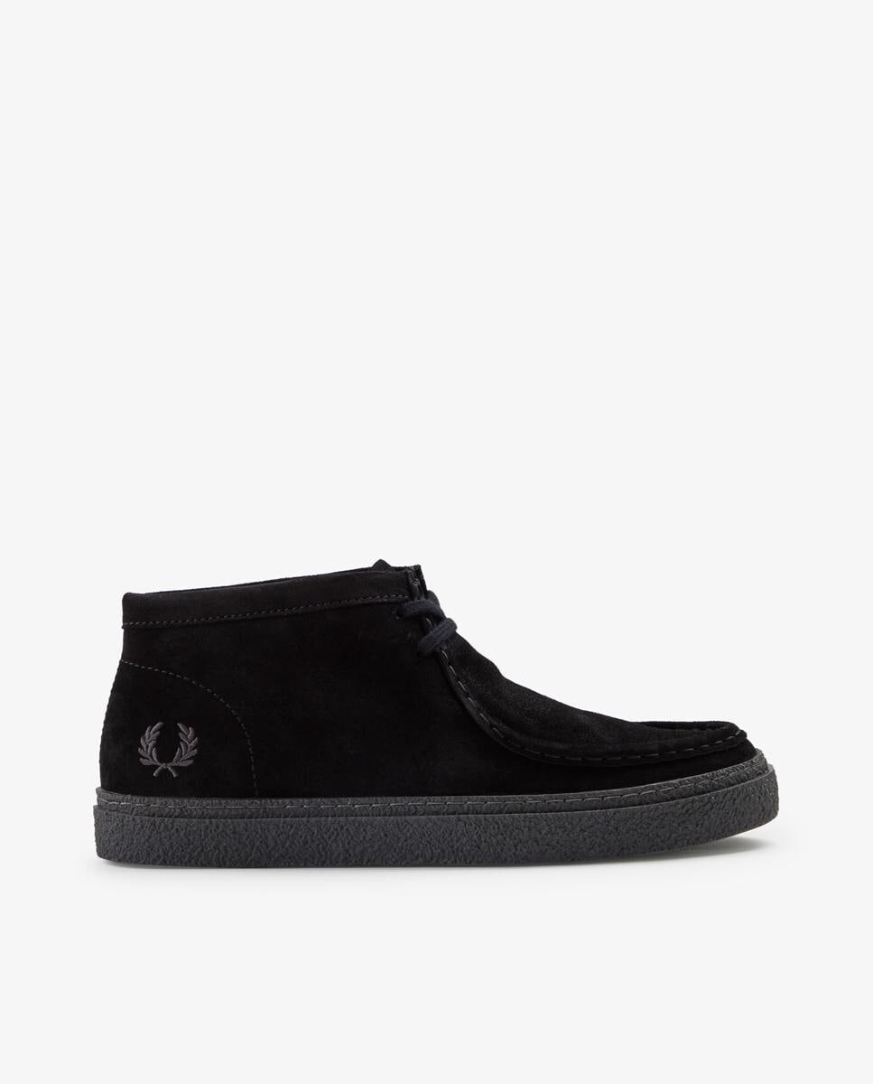 

Мужские кожаные ботильоны с черной строчкой Fred Perry, черный