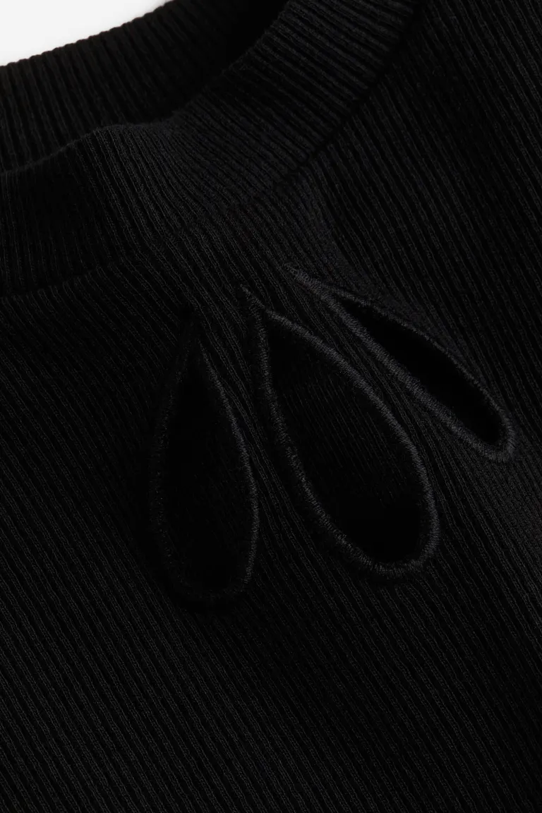 Рубашка из джерси с длинными рукавами H&M, черный блузка из джерси с длинными рукавами h