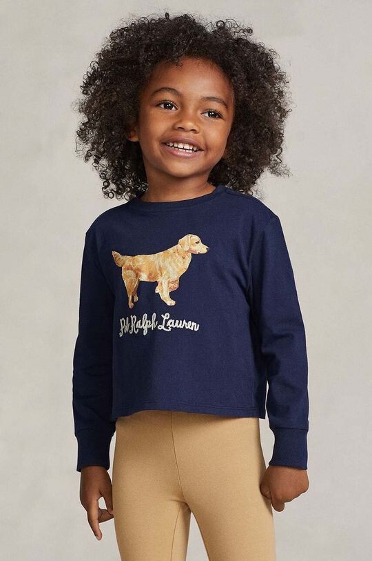 

Детская хлопковая рубашка с длинными рукавами Polo Ralph Lauren, темно-синий