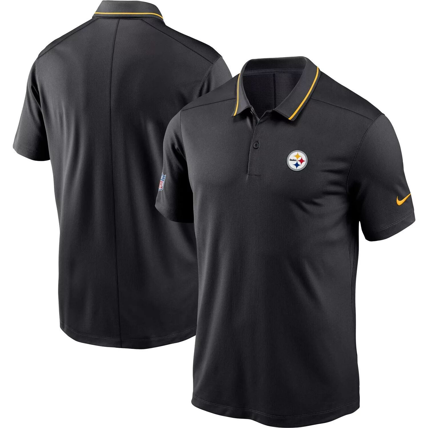 

Мужская черная футболка-поло Nike Pittsburgh Steelers Sideline Victory Performance, Черный