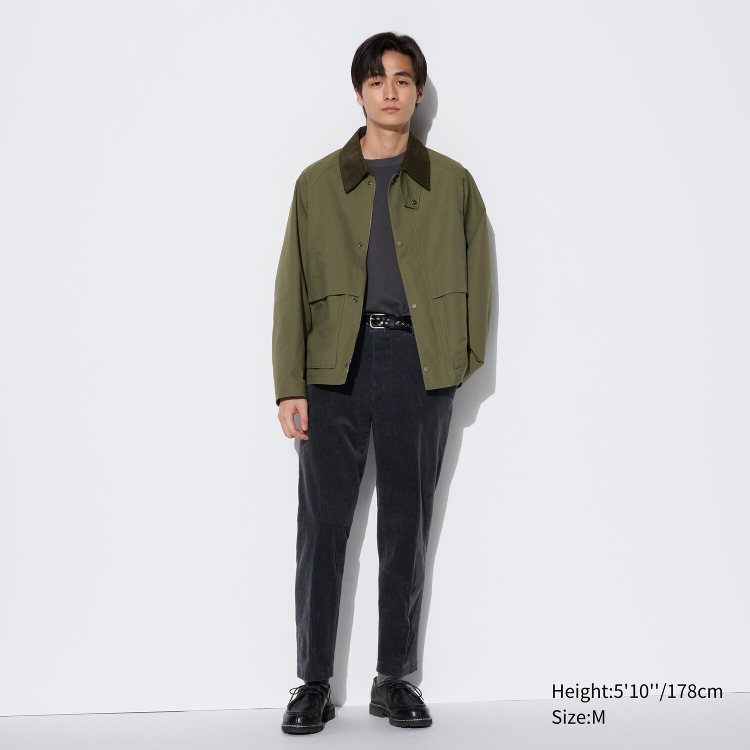 

Вельветовые брюки smart до щиколотки UNIQLO, темно-серый