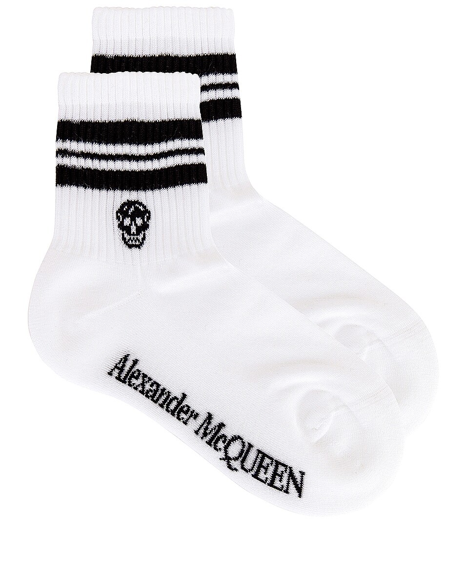 

Носки в полоску с черепом Alexander Mcqueen, белый/черный