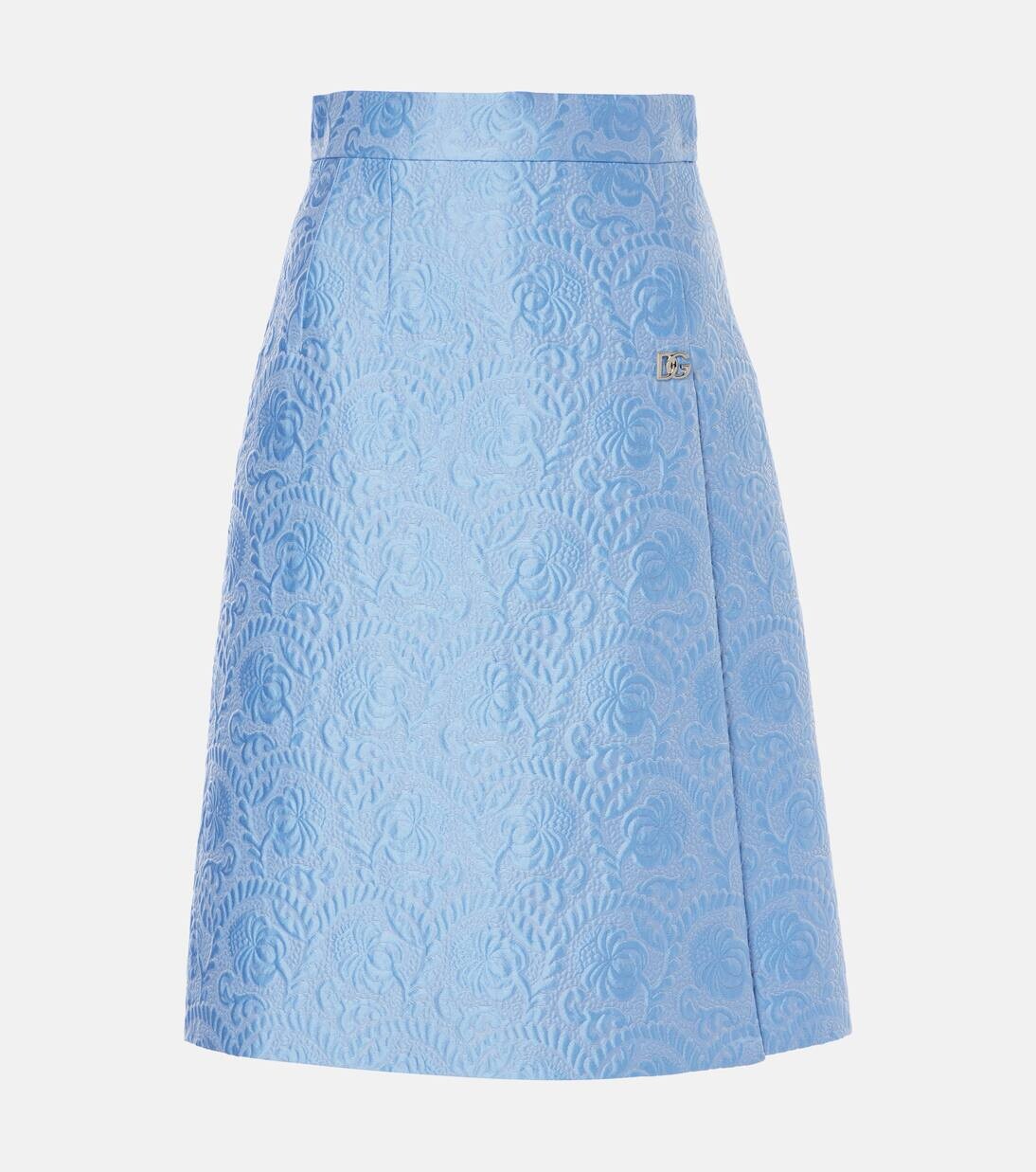 

Юбка миди из жаккарда с добавлением хлопка и шелка Dolce&Gabbana, цвет glicine viola chiari