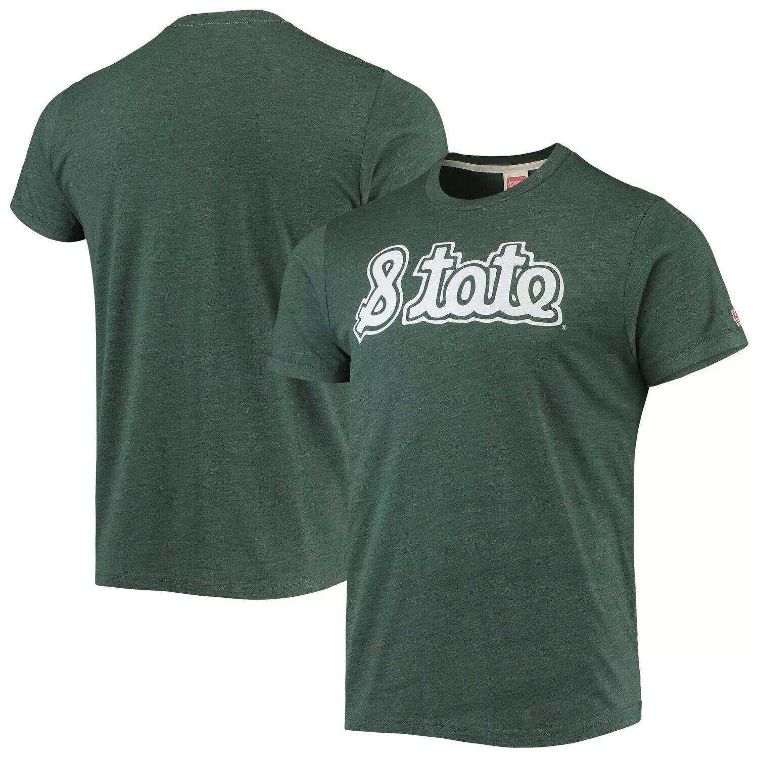 

Мужская зеленая футболка с принтом Homage Michigan State Spartans Local Tri-Blend, Зеленый