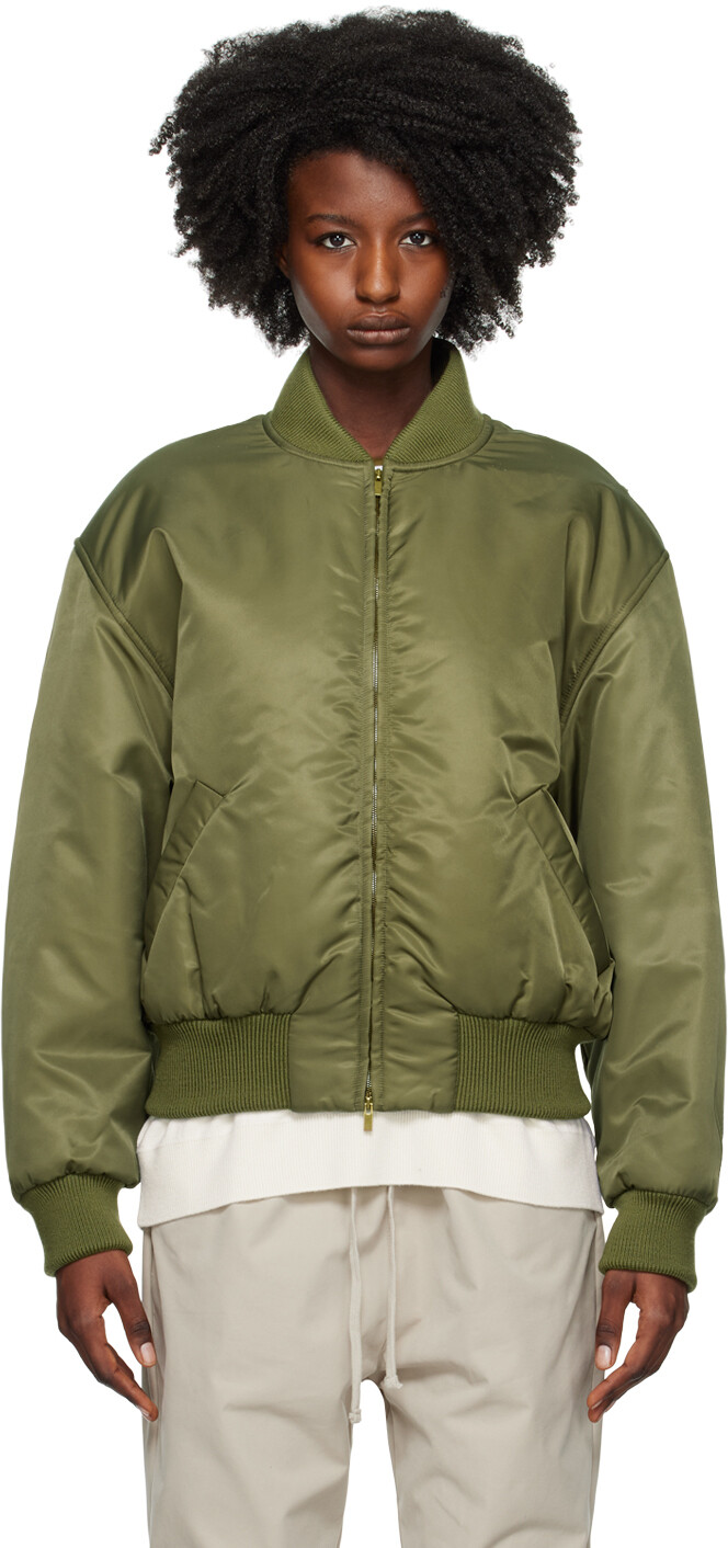 

Зеленый дутый бомбер Fear of God