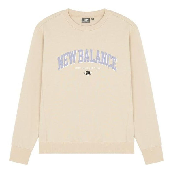 Толстовка New Balance Logo Printing Round Neck Pullover Couple Style Creamy White, белый