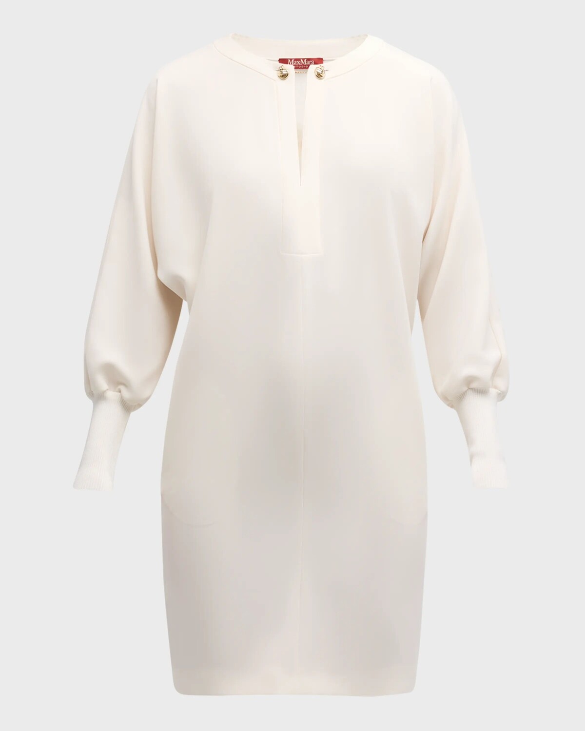

Мини-платье прямого кроя Asti с вырезом и цепочкой Max Mara Studio, белый
