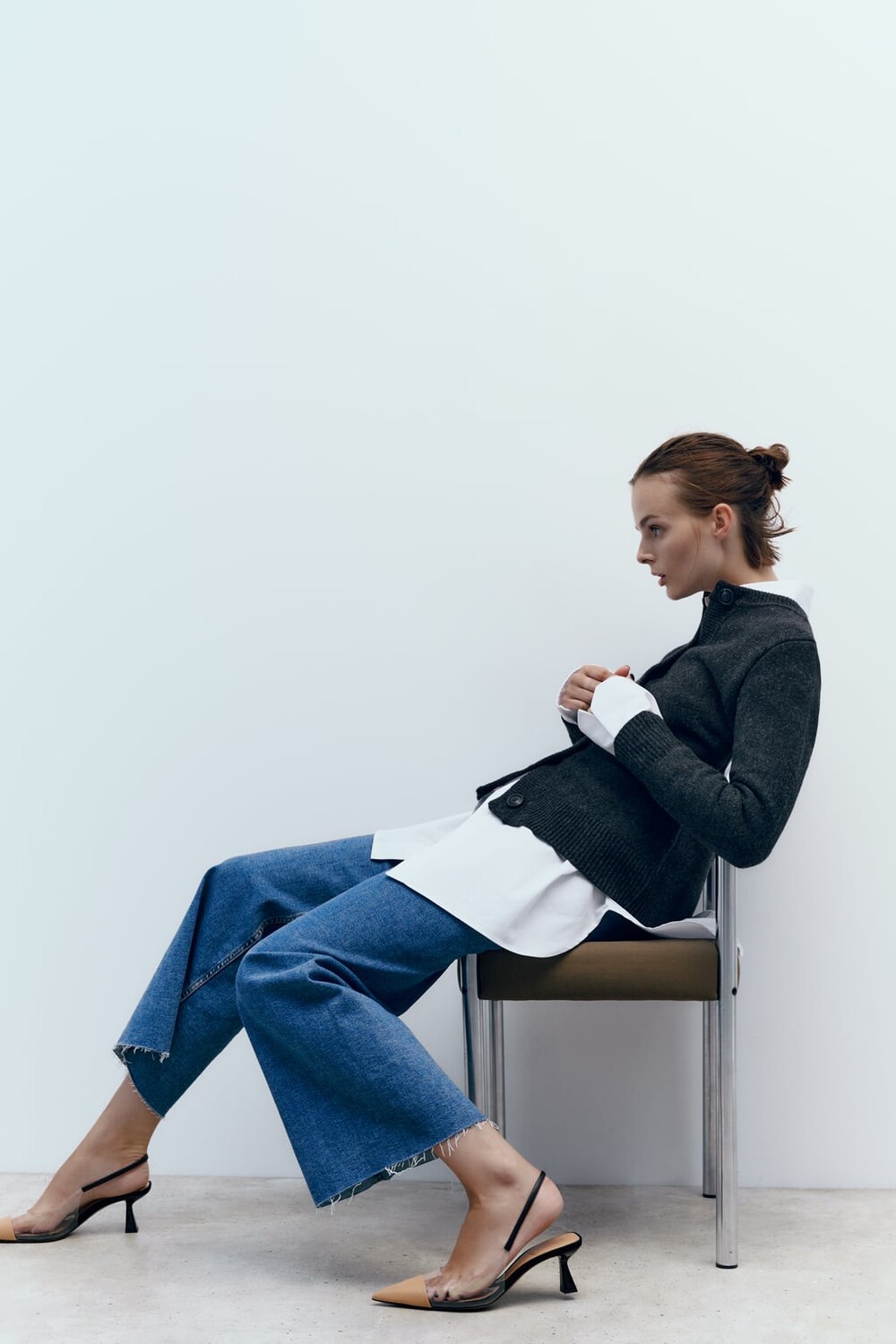 

Туфли на пятке на виниловом каблуке ZARA, разноцветный