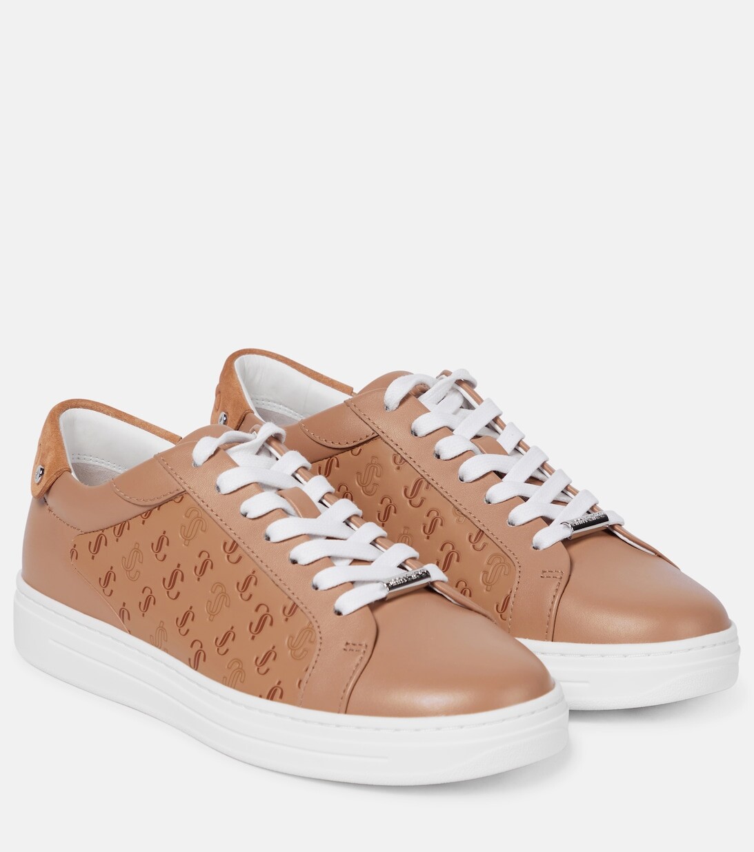 

Кроссовки Rome/F из кожи с монограммой Jimmy Choo, коричневый