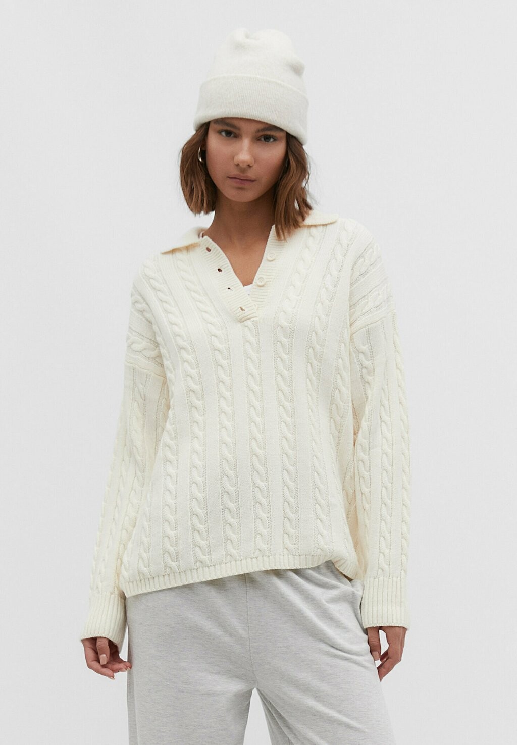 

Рубашка с длинным рукавом Stradivarius, цвет white