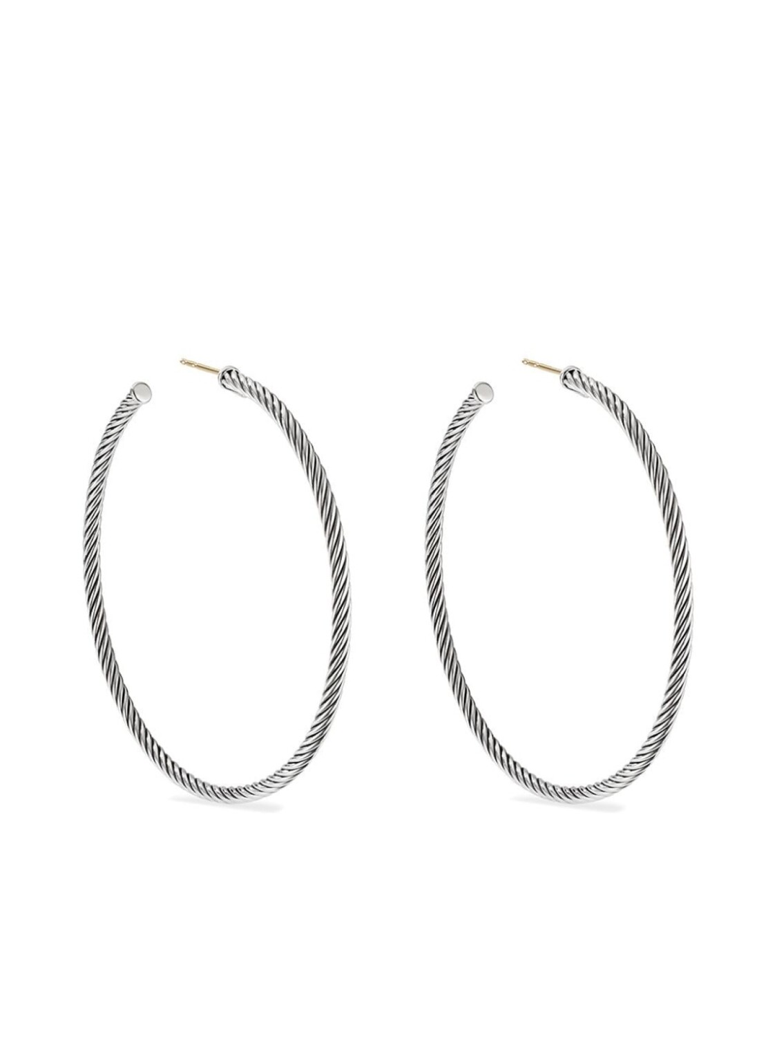 

Серебряные серьги-кольца Sculpted Cable David Yurman, серебряный