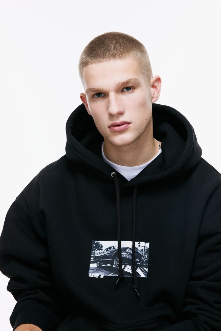 

Толстовка оверсайз с мотивом H&M, черный