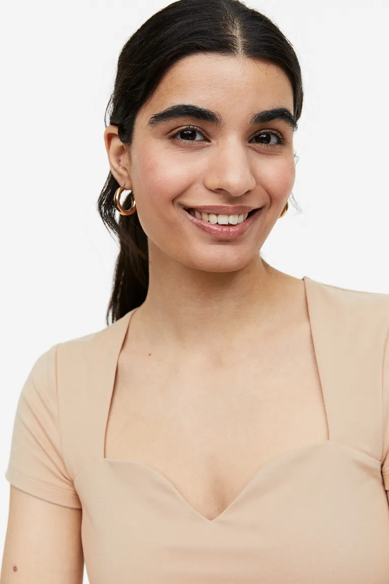 

Блузка из джерси H&M, бежевый