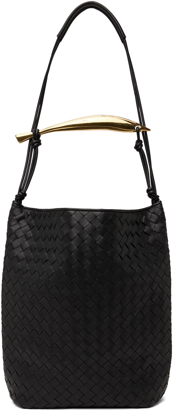 

Черная сумка-тоут с сардинами Bottega Veneta