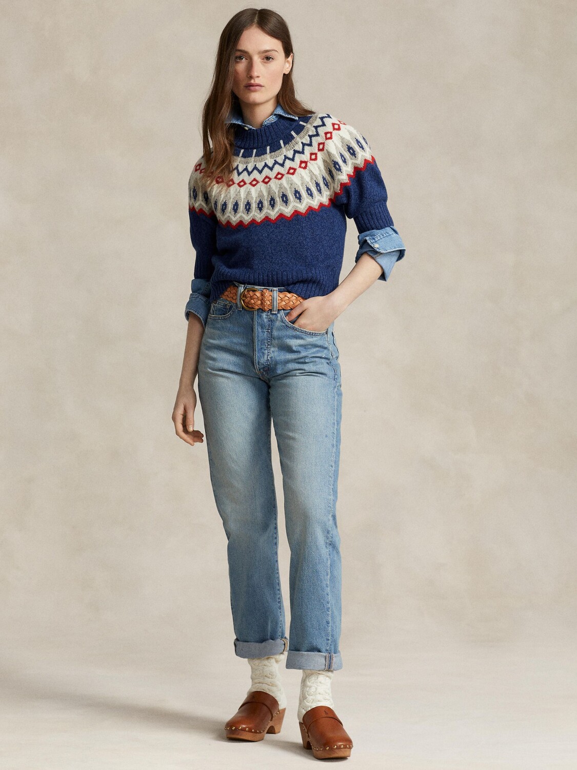 

Джемпер с короткими рукавами Polo Ralph Lauren Fair Isle, синий/мульти