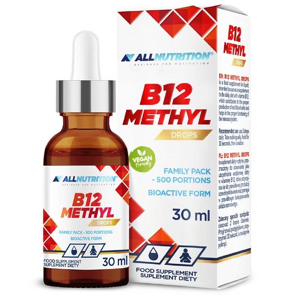 цена Allnutrition B12 Methyl Drops Krople жидкий витамин B12, 30 ml