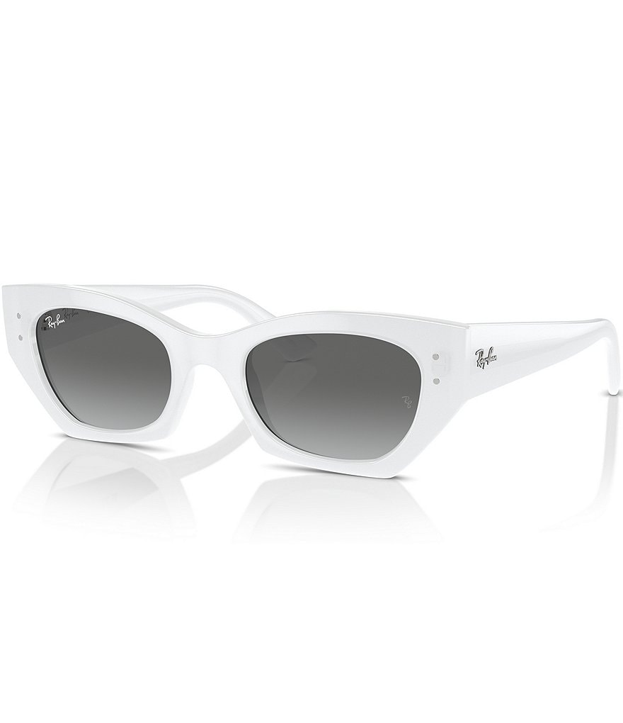 цена Солнцезащитные очки Ray-Ban унисекс RB4430 Zena 52 мм нестандартной формы, белый
