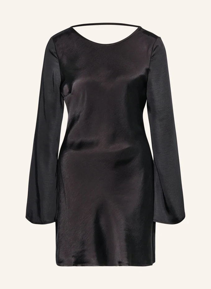 Атласное платье Gina Tricot, черный