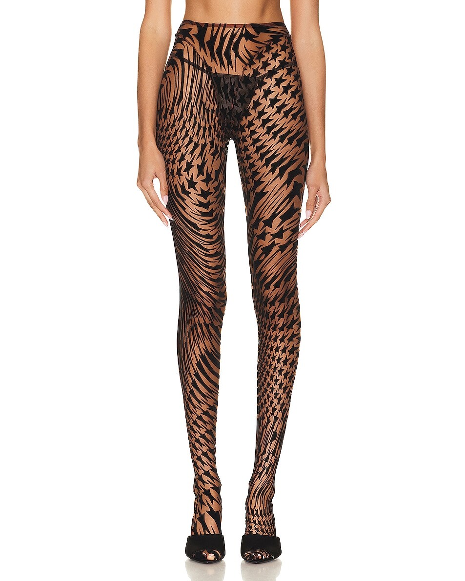 

Брюки Mugler Footed Legging, цвет Nude 02 & Black