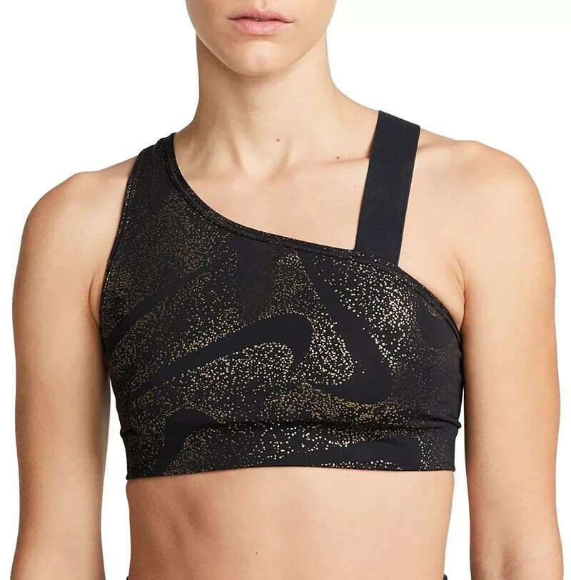 

Женское асимметричное спортивное бра без подкладок Nike Dri-FIT, черный