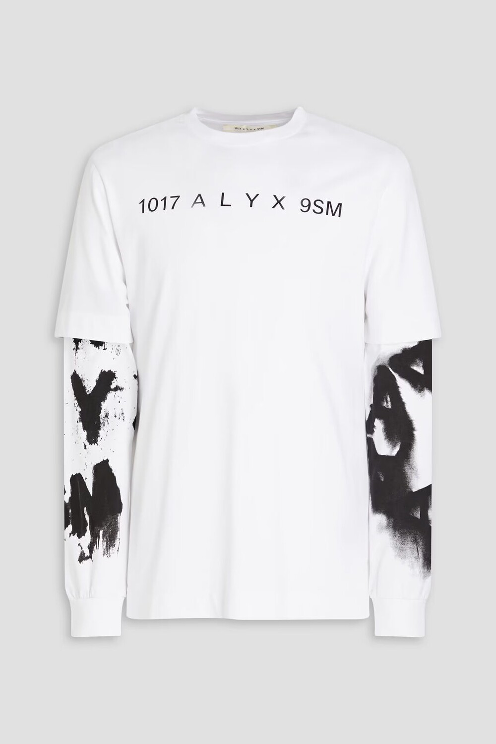 

Многослойная футболка из хлопкового джерси с принтом 1017 Alyx 9Sm, белый