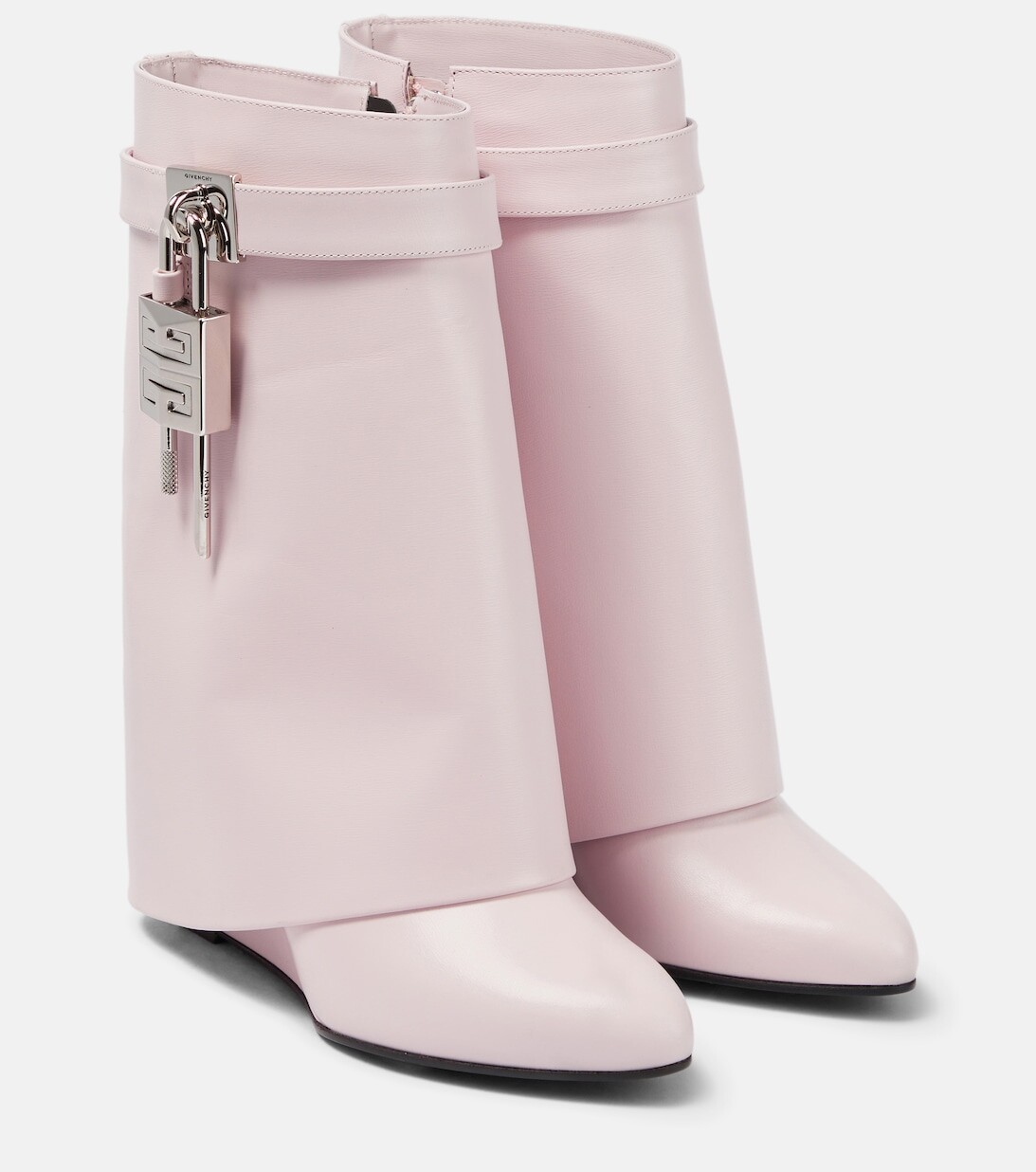 

Кожаные ботильоны Shark Lock Givenchy, розовый