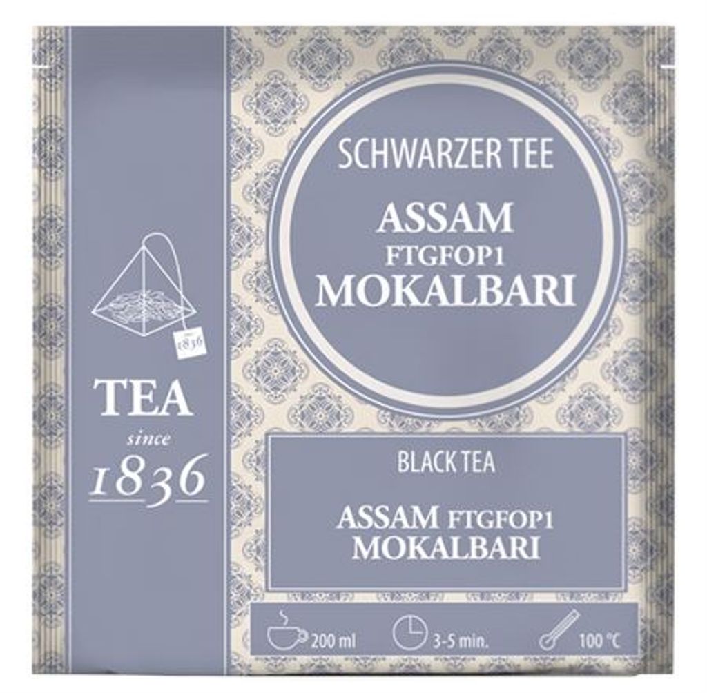 

Чай черный Ассам FTGFOP1 Мокалбари 50 пакетиков-пирамидок в пакетике 3 г Dethlefsen & Balk