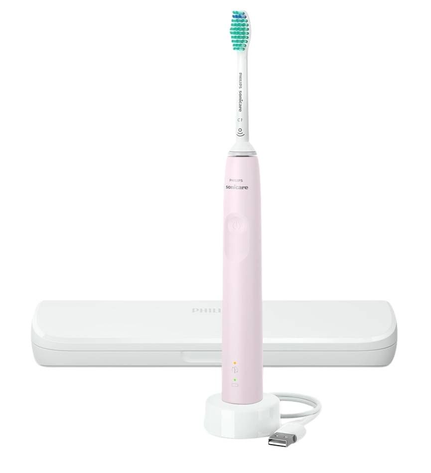 Звуковая зубная щетка Philips Sonicare 3100 Pink HX3673/11 + Travel Case, 1 шт