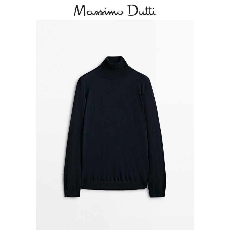 

Свитер мужской Massimo Dutti с высоким воротником, темно-синий