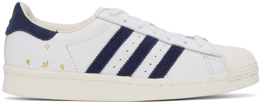 

Бело-темно-синие кроссовки Pop Trading Company Edition Superstar ADV Adidas Originals