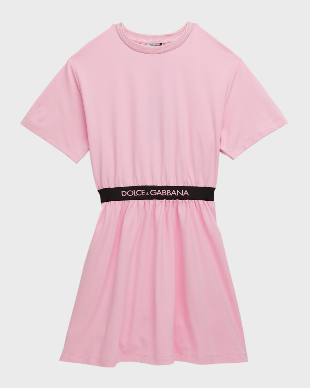 

Платье-футболка с поясом и логотипом для девочек Dolce&Gabbana, цвет Pink