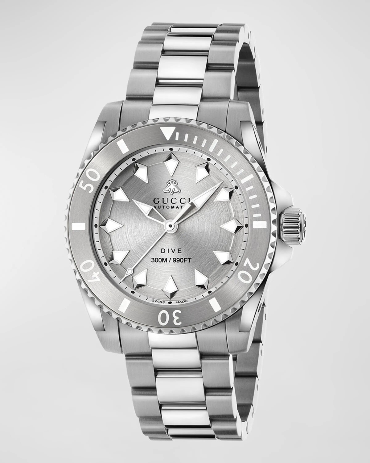 

Мужские часы Gucci Dive со стальным браслетом, 40 мм, цвет Silver Dial