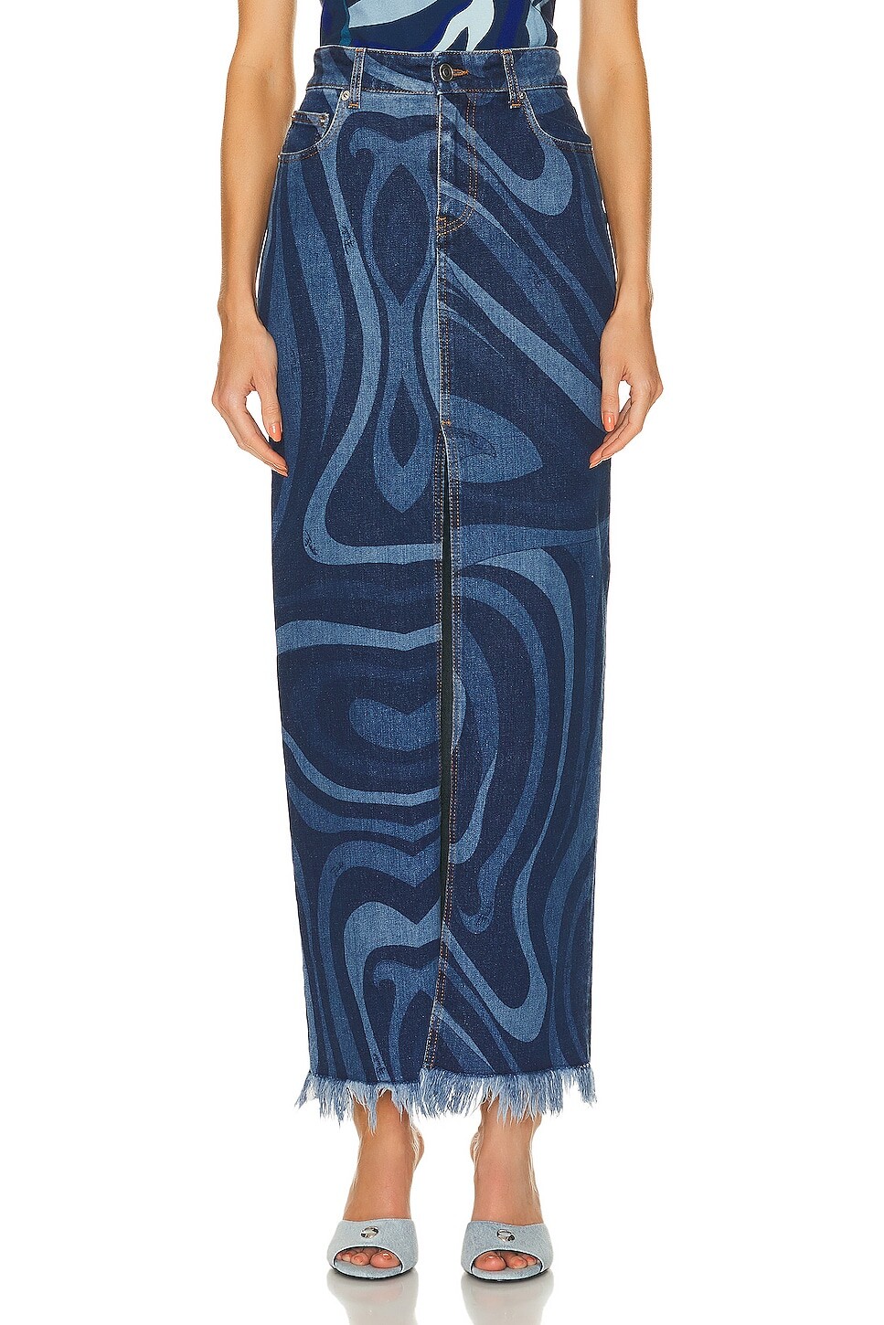 

Юбка Emilio Pucci High Waist Midi, цвет Blue & Celeste
