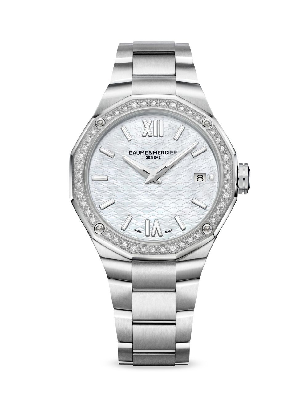 

Часы Riviera из нержавеющей стали, перламутра и бриллиантов Baume & Mercier