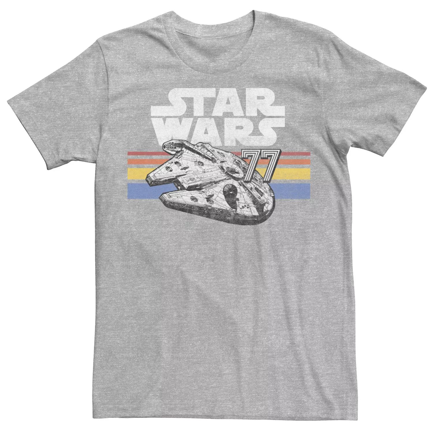 Мужская футболка с логотипом Star Wars Millennium Falcon 77 Retro Lines