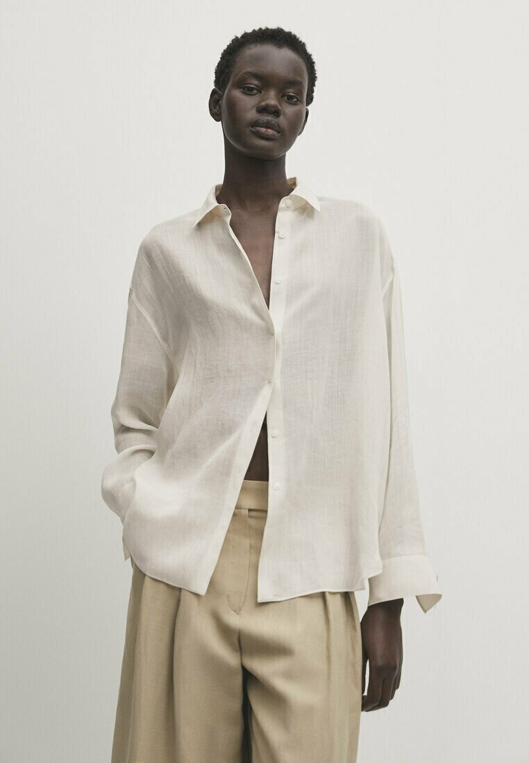 

Блузка-рубашка Massimo Dutti, цвет beige